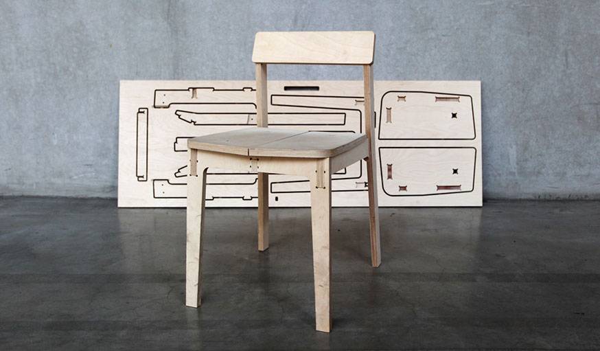 Une chaise que l'on pourra fabriquer avec la Maker Box.