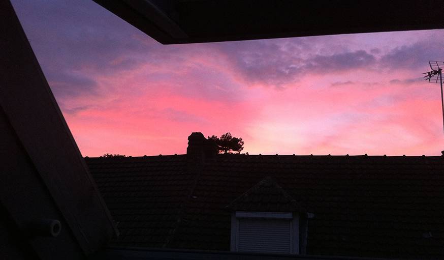 Coucher de soleil à Compiègne (Oise). Le 9 août.