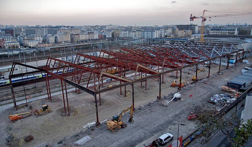 Démontage et reconversion de la Halle Pajol - étape 3.