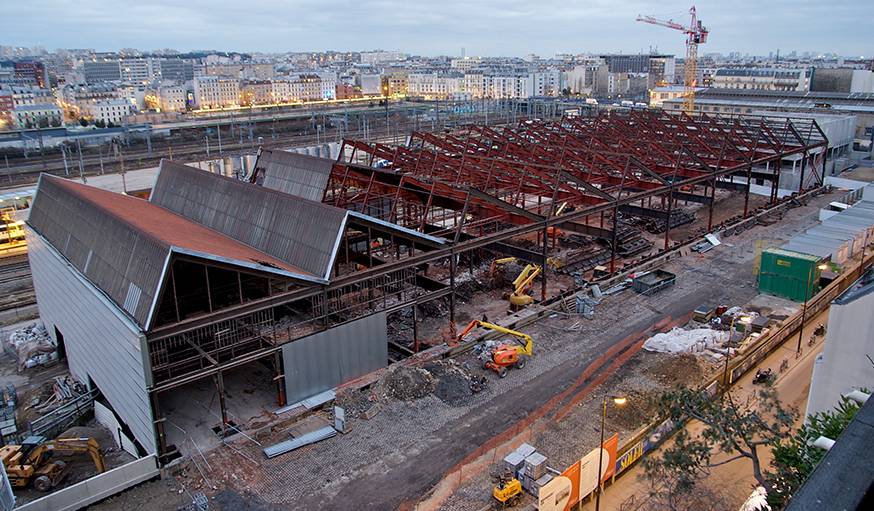 Démontage et reconversion de la Halle Pajol - étape 2.