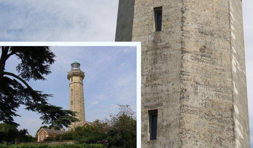 La maison en bas du phare, et détail de la tour.