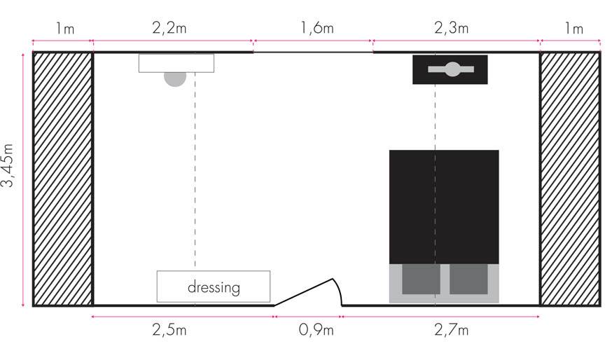 Plan de la chambre parentale actuelle.