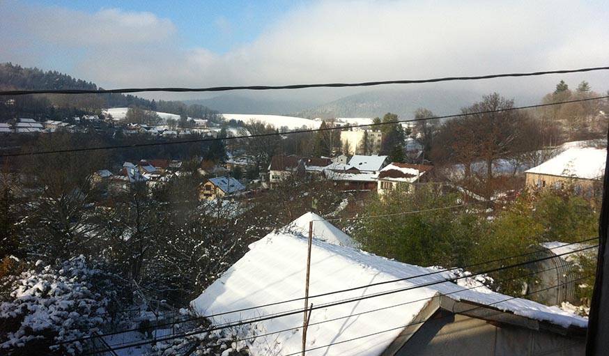 Jusqu'à ce que le soleil revienne et fasse fondre le blanc manteau. Saint-Dié-Des-Vosges (Vosges), le 20 janvier.