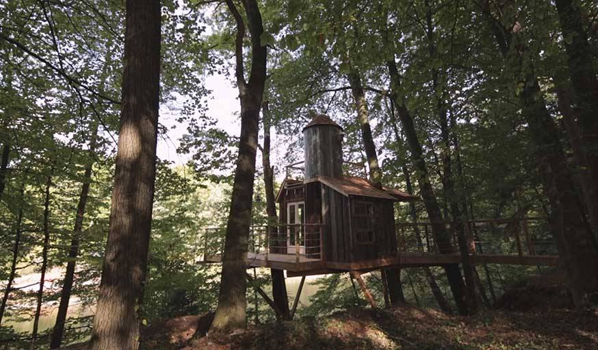 La première cabane construite par Christopher Richter.