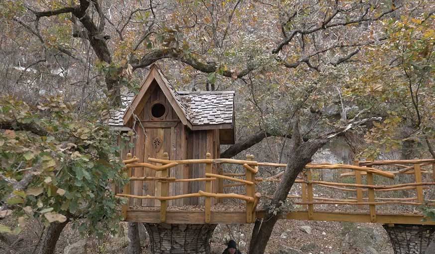 Cabane construite par Attie Jonker au Texas, Etats-Unis.