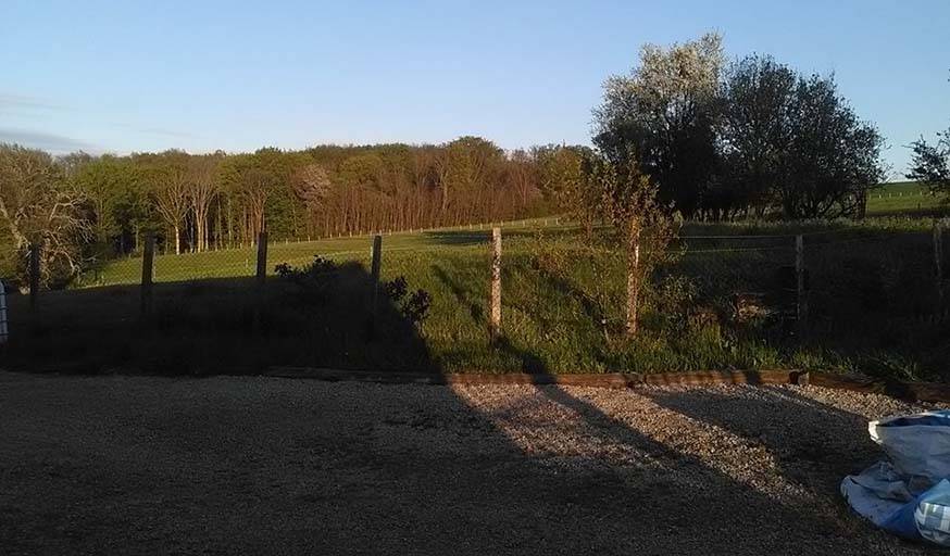 Soleil du soir, rasant la campagne, à St-Julien de l'Herms (Isère), le 25 avril.