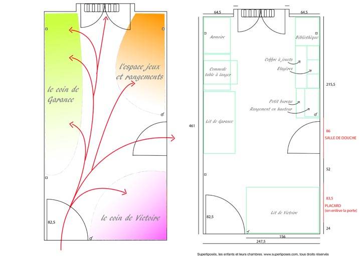 Le plan de la nouvelle chambre par Aurélie Guitteny.