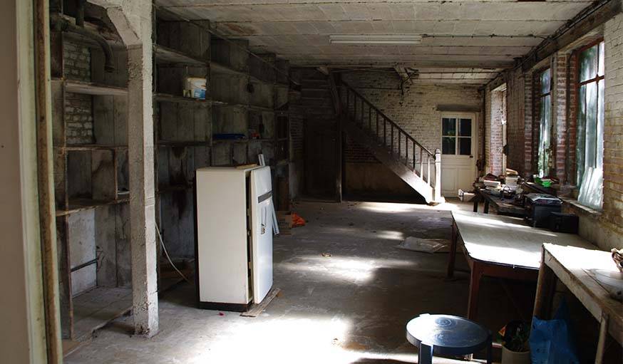 L'ancienne salle de mise en bouteilles.