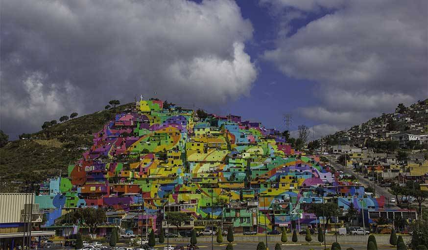 El macromural de pachuca au Mexique par le collectif Germen Crew.