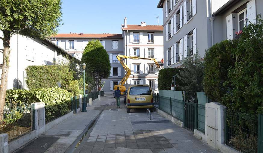 Vue depuis l'entrée de la Ruche