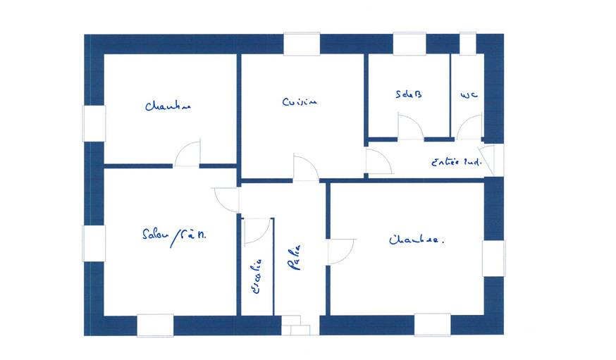 Plan de l'étage avant les travaux. 