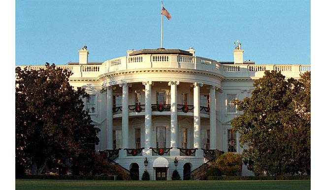 La façade sud de la Maison-Blanche, aux Etats-Unis d'Amérique. 