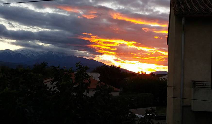 Soleil couchant à Perpignan, le 8 novembre, à exactement 17h31 !