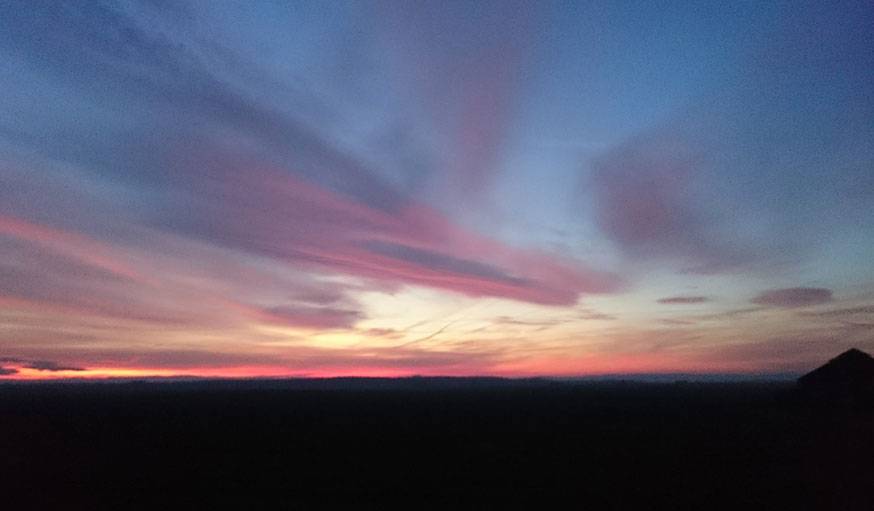 Ciel époustouflant à Monceau le Waast (Aisne), le 9 décembre.