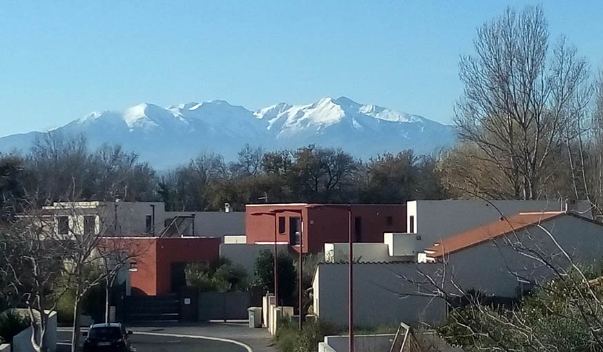 Vue sur le pic du Canigou, à Toulouges, dans les Pyrénées-Orientales, le 29 janvier.