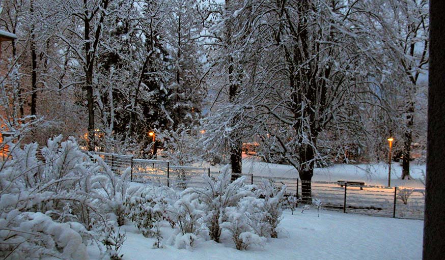 La neige ne veut pas fondre, à Thyez, en Haute-Savoie, le 16 janvier.