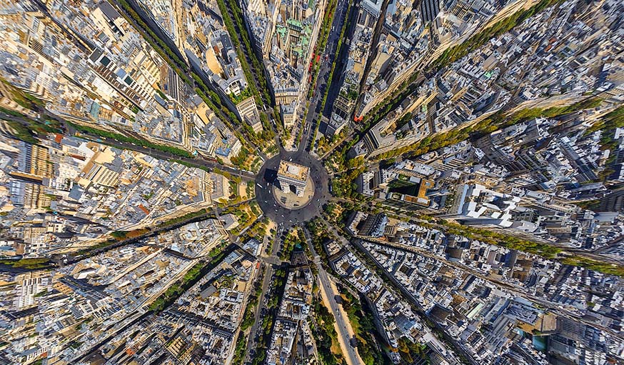 Des villes du monde prise en photo vues du ciel
