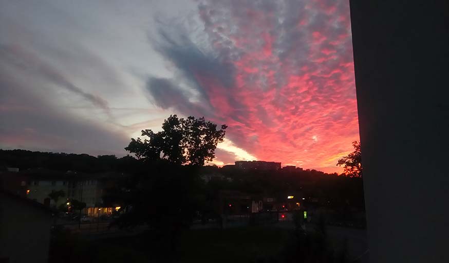 Coucher de soleil à Toulouse le 9 mai.