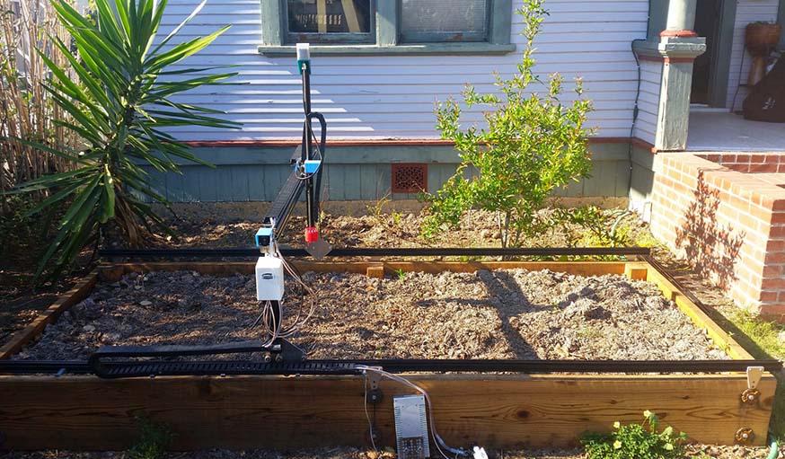 Potager cultivé avec ce robot.