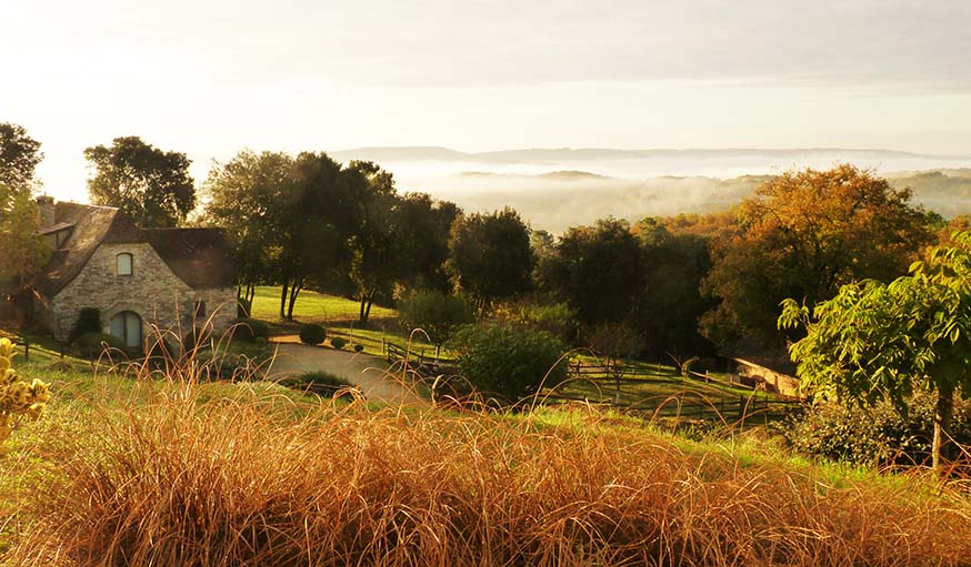 Vue sur la vallée de la Dordogne. 