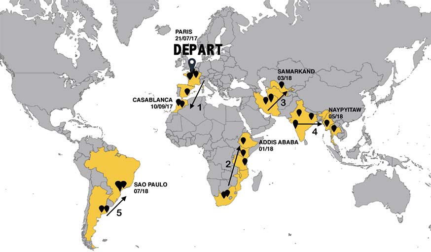 Le parcours autour du monde de Quentin et Matthieu