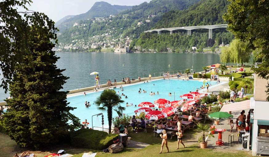 Villeneuve, Lac Léman, piscine communale Les Marines, 2013 