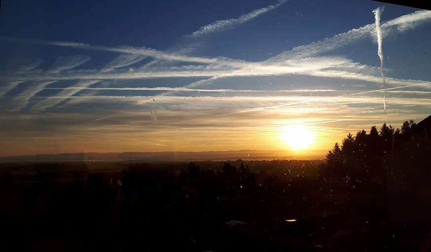 Vu sur le lever de soleil à Saint-André-d'Apchon dans la Loire