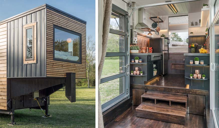 La première chambre est accessible par une marche, depuis la cuisine.