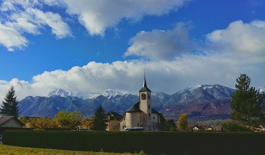 Premières neiges à Grignon en Savoie.