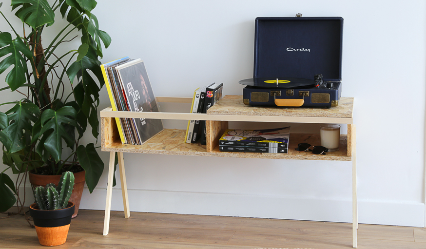 DIY - Fabriquer un meuble tendance rangement de vinyle en OSB