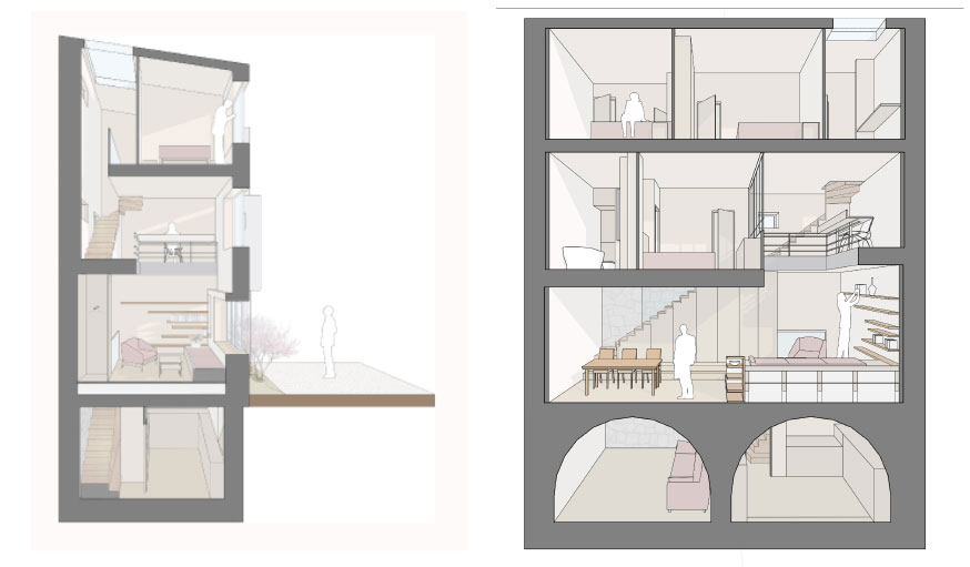 Plans immeuble Paris Alia Bengana + Capucine de Cointet architectes 