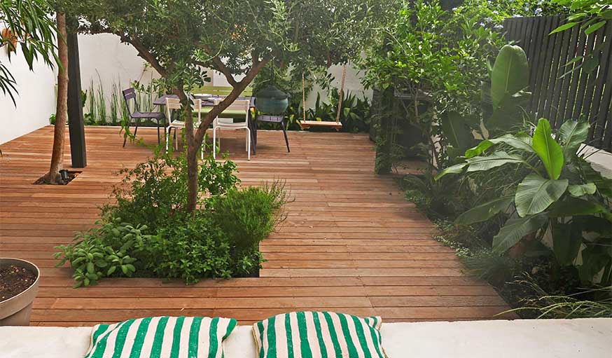 Avant après jardin Marseille pergola terrasse bois