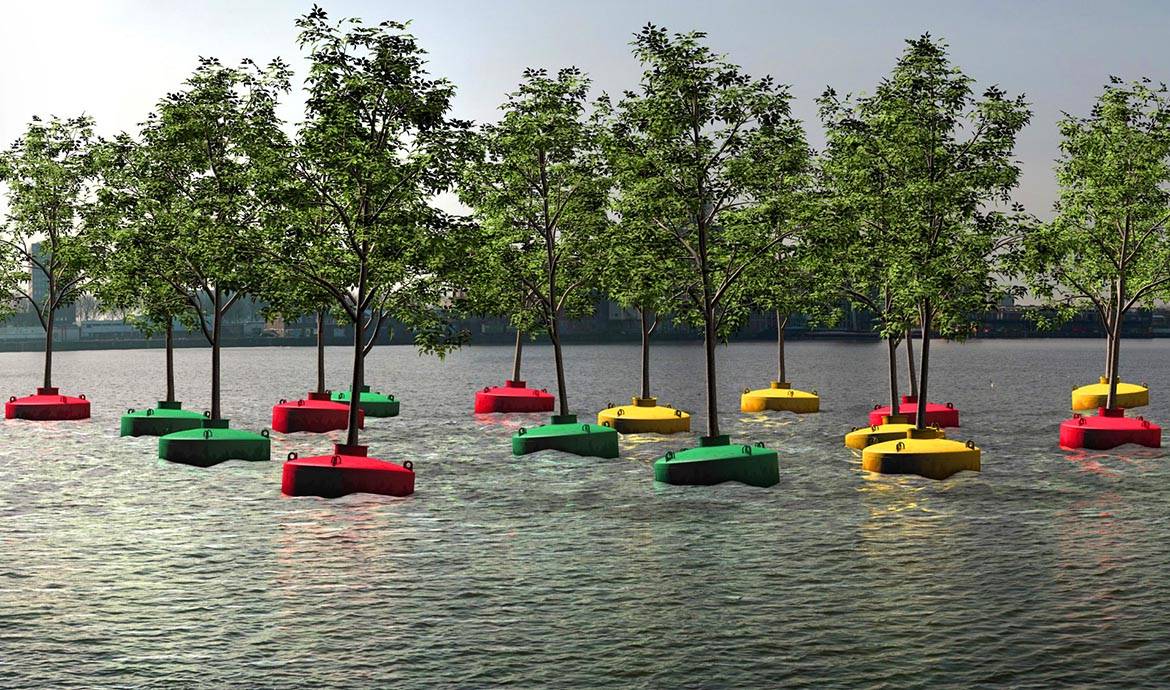 Une forêt flottante à Rotterdam