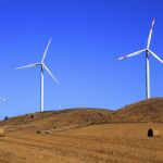 Un champ d'éoliennes au Portugal.