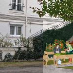 La cour d'immeubles aujourd'hui et avec le futur potager.