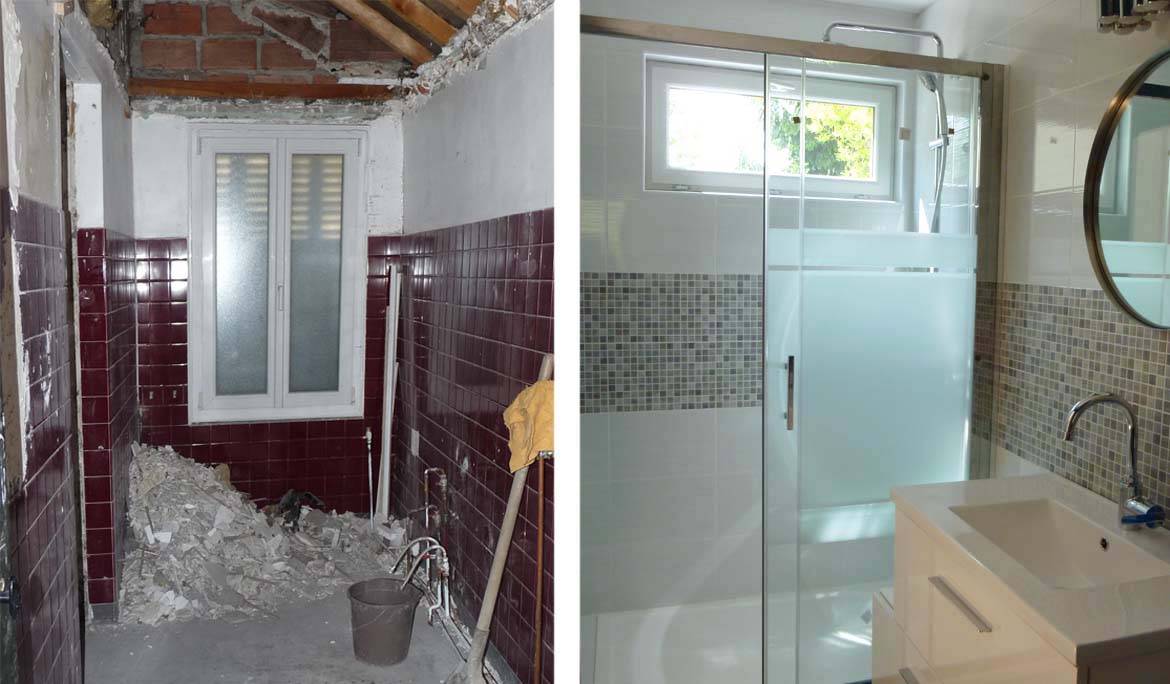 Avant / Après : déplacer la douche pour optimiser la salle de bains