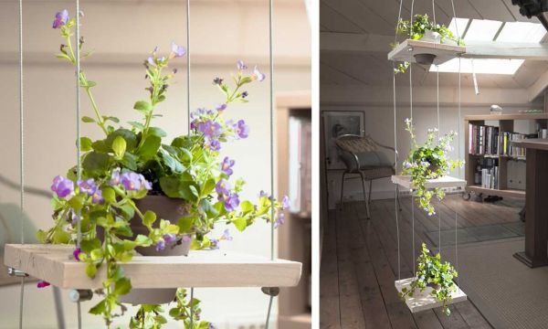 DIY : Fabriquer des étagères fleuries en suspension