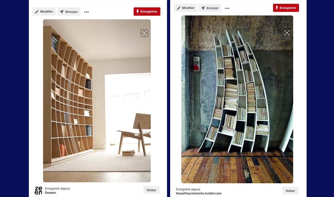 7 bibliothèques originales et désaxées repérées sur Pinterest