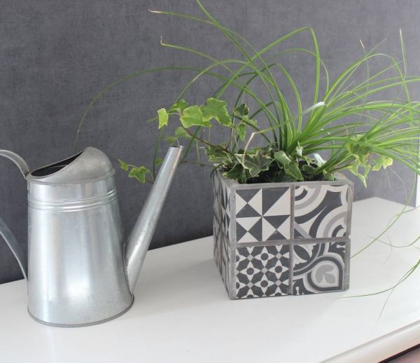 DIY : Fabriquez un cache-pot tendance en carreaux de ciment