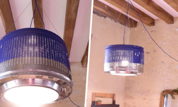 DIY : Fabriquez une lampe industrielle avec un tambour de machine à laver