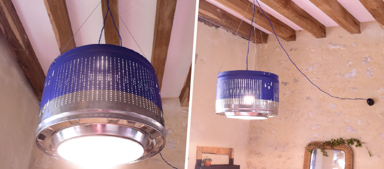 DIY : Fabriquez une lampe industrielle avec un tambour de machine à laver