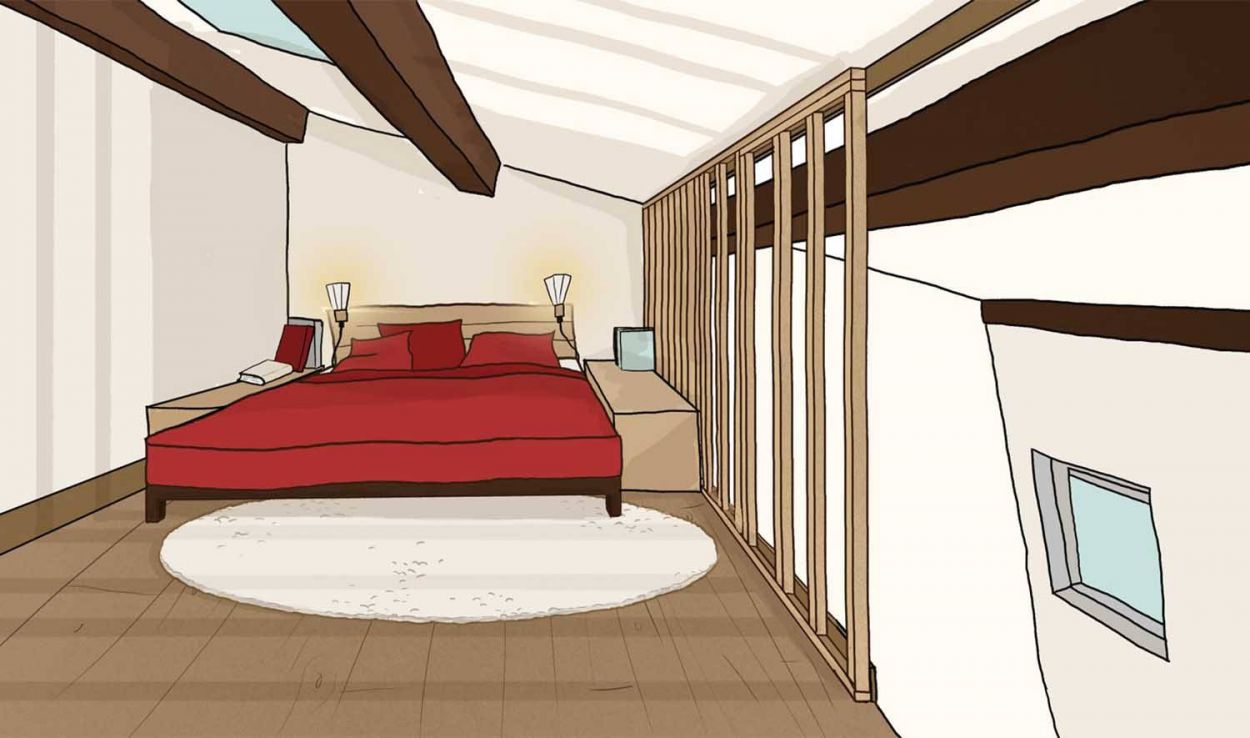 Transformer une mezzanine en cabane avec un claustra en bois