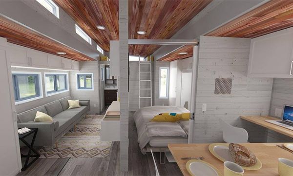 Découvrez  Aurora, une tiny house extensible qui passe de 21 m² à 36 m²