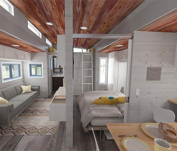 Découvrez  Aurora, une tiny house extensible qui passe de 21 m² à 36 m²