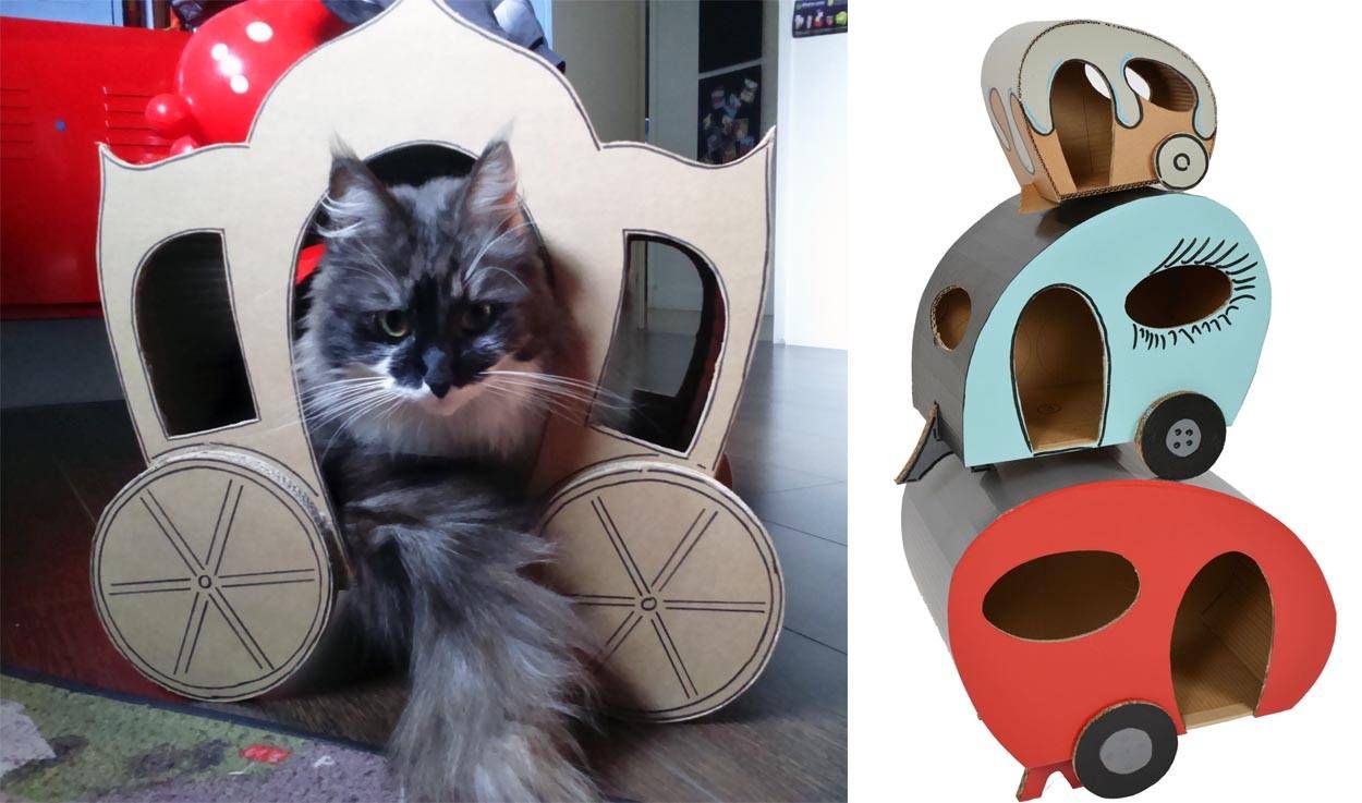 Les Chat-banes : ces drôles de cabanes en carton pour chat