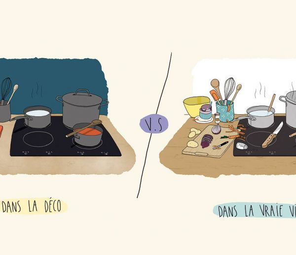 La cuisine : les magazines de déco vs la vraie vie