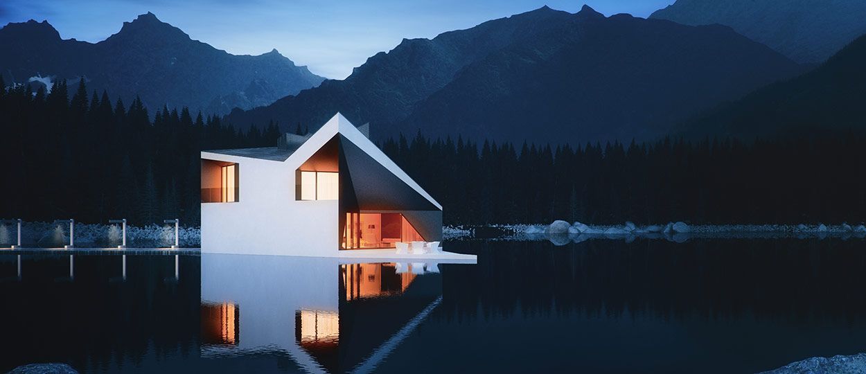 Découvrez cette maison graphique en forme de couronne