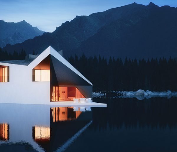 Découvrez cette maison graphique en forme de couronne