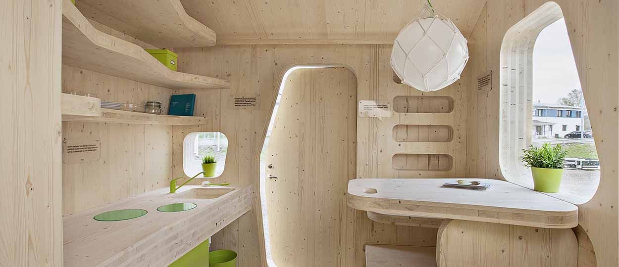 Des mini-maisons de bois pour les étudiants suédois