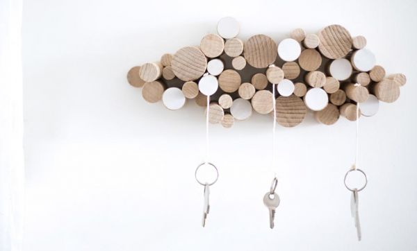 DIY : Fabriquer un range-clés nuage avec des tourillons